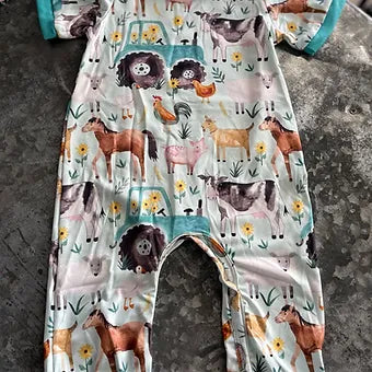Boys farm themed jumpsuit