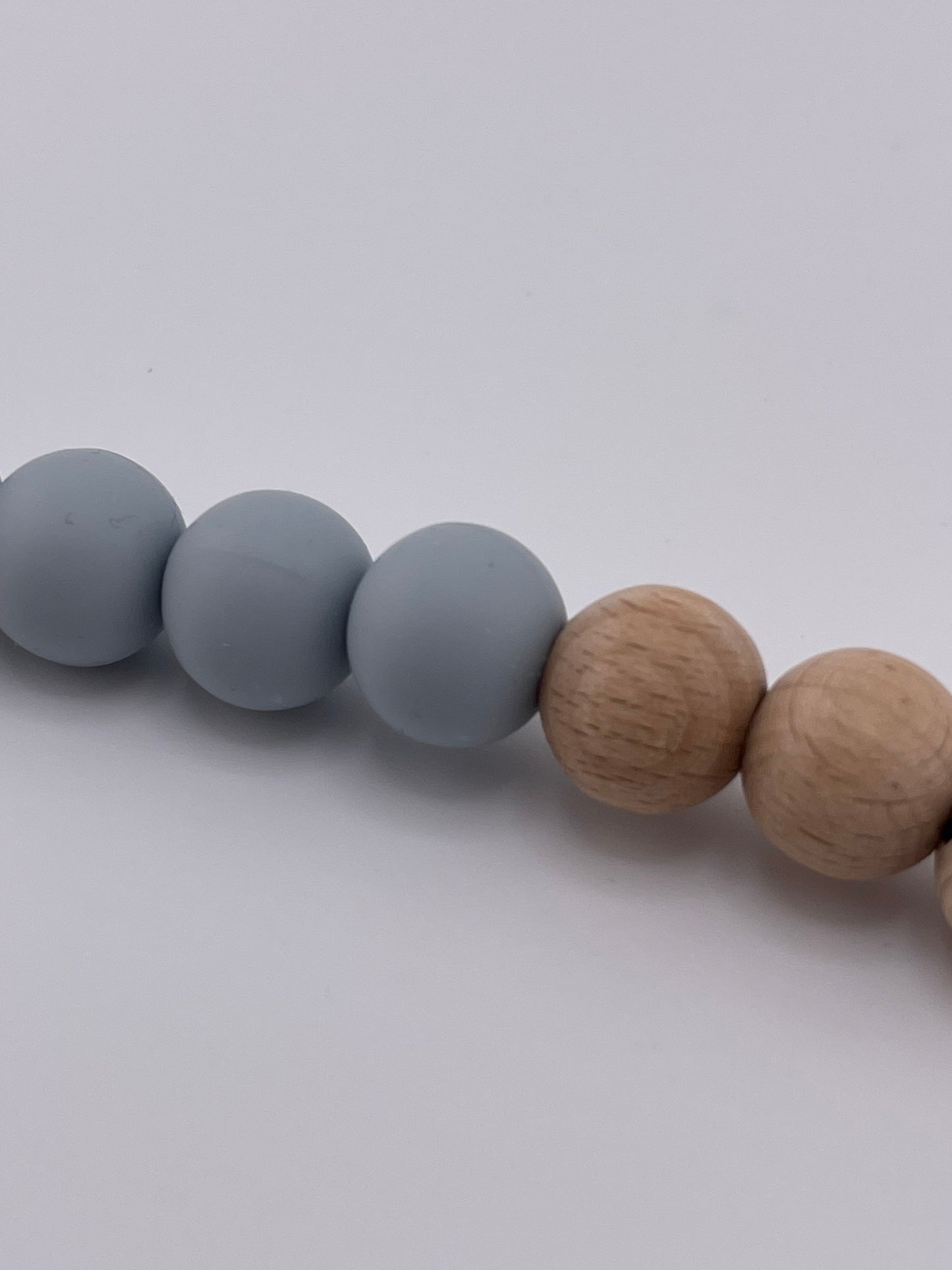 Silicone Bead Pacifier Chain with Wood Clip