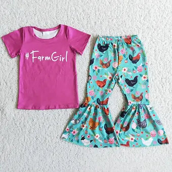 Girls #farmgirl shirt with pants