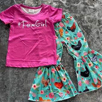 Girls #farmgirl shirt with pants